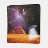 エジプトのピラミッドギザが宇宙とUFOに出会う セラミックオーナメント (左)