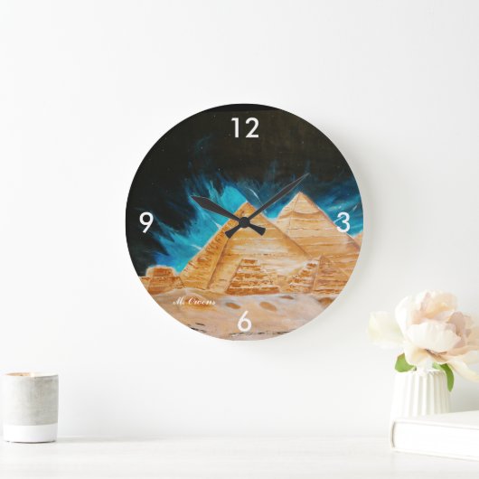 エジプトのピラミッド丸時計 ラージ壁時計 (ホーム)