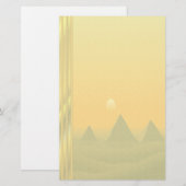 エジプトのピラミッド及び日の出-ライン無し 便箋 (正面/裏面)