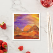 エジプトのピラミッド抽象芸術景観ミックスメディア スタンダードカクテルナプキン (インサイチュ)