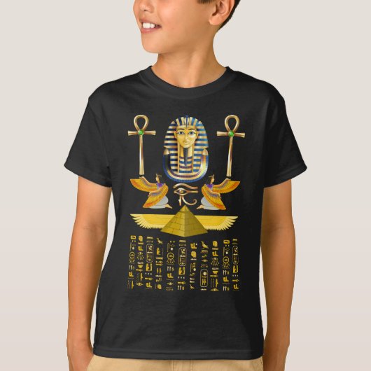 エジプトのピラミッド王Tut Pharaoh Tuttankhamun Tシャツ (正面)