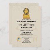 エジプトのピラミッド誕生日パーティーPharaohsエジプト 招待状 (正面/裏面)