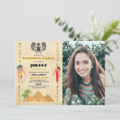 エジプトのピラミッド誕生日ファラオエジプト写真 招待状 (スタンド正面)