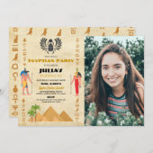 エジプトのピラミッド誕生日ファラオエジプト写真 招待状 (正面/裏面)