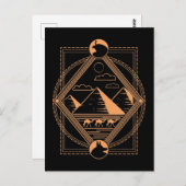 エジプトのピラミッドCamels Anubis Horusジオメトリ ポストカード (正面/裏面)