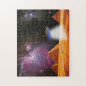 エジプトのピラミッドGiza Meets宇宙とUFO ジグソーパズル (縦)