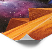 エジプトのピラミッドGiza Meets宇宙とUFO ポスター (角)