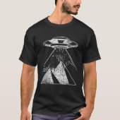 エジプトのピラミッドUFO拉致エイリアン宇宙飛行士Sc Tシャツ (正面)