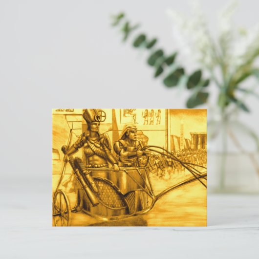 エジプトのファラオが戦車に乗った ポストカード (スタンド正面)