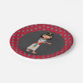 エジプトのファラオのダンスの子供の誕生日のパーティー ペーパープレート (アングル)