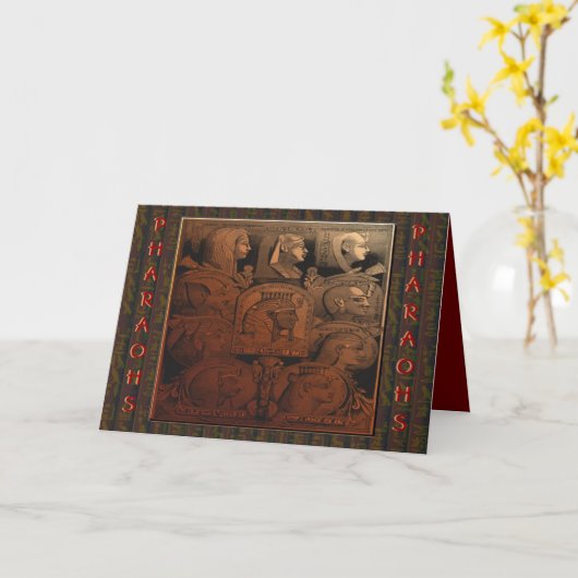 エジプトのファラオのノートカード カード (黄色い花)