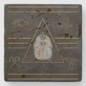 エジプトのファラオ絵文字 ストーンコースター (正面)