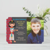 エジプトのファラオ誕生日パーティーの写真の招待 招待状 (スタンド正面)