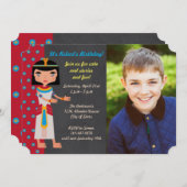 エジプトのファラオ誕生日パーティーの写真の招待 招待状 (正面/裏面)