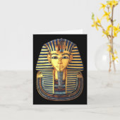 エジプトのファラオ、金ゴールドマスク、トゥタンカームン王 カード (黄色い花)
