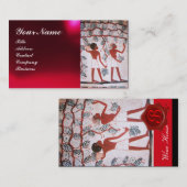 エジプトのブドウ畑ワインブドウ収穫，赤ワックスシール 名刺 (正面/裏面)