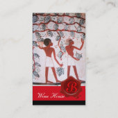 エジプトのブドウ畑ワインブドウ収穫，赤ワックスシール 名刺 (裏面)