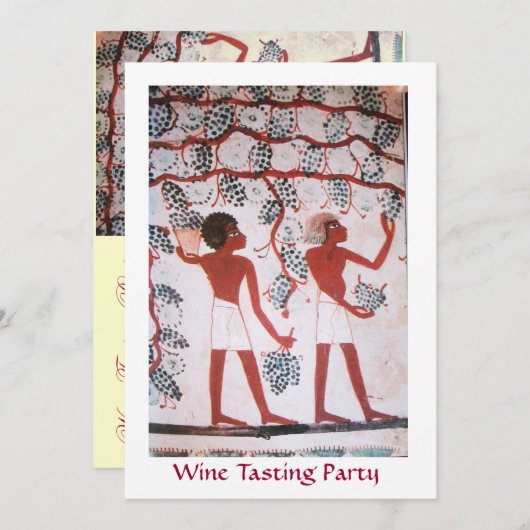 エジプトのブドウ畑 ワインチェックパーティー 招待状 (正面/裏面)