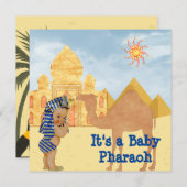 エジプトのベビーシャワー招待状とヴィンテージベビー 招待状 (正面/裏面)