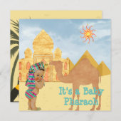 エジプトのベビーシャワー招待状とヴィンテージベビー 招待状 (正面/裏面)