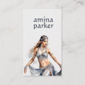 エジプトのベリーダンサーウォーターカラーシルバー 名刺 (正面)