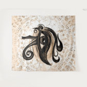 エジプトのホルスの目-ワジェットデジタルアート タペストリー (正面(横))