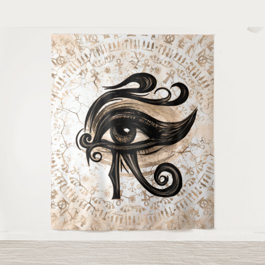 エジプトのホルスの目-ワジェットデジタルアート タペストリー (正面)