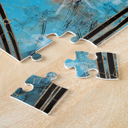 エジプトのホルスの目-ワジェット-ミックスドメディア ジグソーパズル (側面)