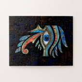 エジプトのホルスの目-宝石と金ゴールド ジグソーパズル (横)