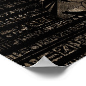 エジプトのホルス – ヴィンテージ金ゴールドオン黒 ポスター (角)