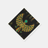 エジプトのホルス《鳥》ハヤブサ金ゴールドとカラークリスタル スタンダードカクテルナプキン (角)