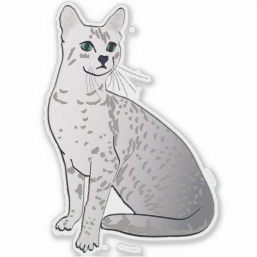 エジプトのマウ猫のシルバーグレー シール (正面)