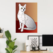 エジプトのマウ猫 – ブロンズの背景 ポスター (ホームオフィス)