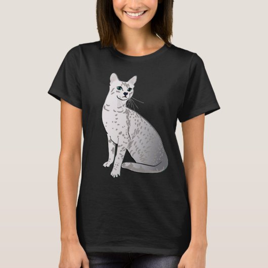 エジプトのマウ猫 – Silver Gray Tシャツ (正面)