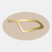 エジプトのマートのシンボルの羽根 楕円形シール (正面)