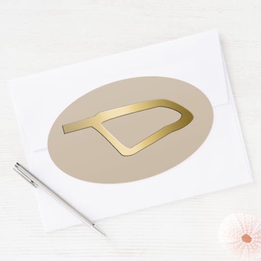 エジプトのマートのシンボルの羽根 楕円形シール (封筒)