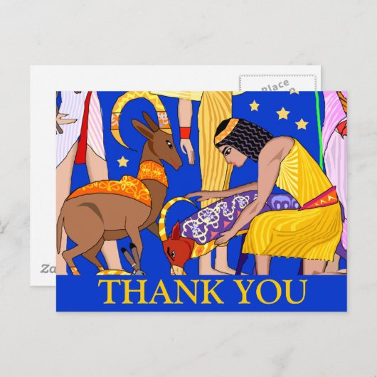 エジプトのモチーフサンキューカード ポストカード (正面/裏面)