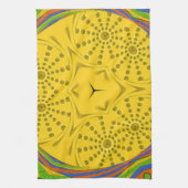 エジプトのモチーフプリント市松模様にフレームデザイン キッチンタオル (縦)