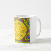 エジプトのモチーフプリント市松模様にフレームデザイン コーヒーマグカップ (正面右)