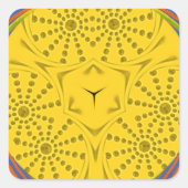 エジプトのモチーフプリント市松模様にフレームデザイン スクエアシール (正面)