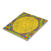 エジプトのモチーフプリント市松模様にフレームデザイン タイル (側面)