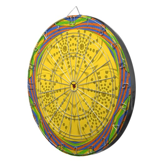 エジプトのモチーフプリント市松模様にフレームデザイン ダーツボード (正面右)