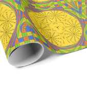 エジプトのモチーフプリント市松模様にフレームデザイン ラッピングペーパー (ロールコーナー)