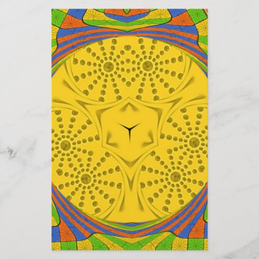 エジプトのモチーフプリント市松模様にフレームデザイン 便箋 (正面)