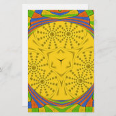 エジプトのモチーフプリント市松模様にフレームデザイン 便箋 (正面/裏面)