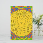 エジプトのモチーフプリント市松模様にフレームデザイン 便箋 (スタンド正面)