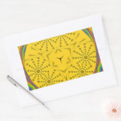 エジプトのモチーフプリント市松模様にフレームデザイン 長方形シール (封筒)