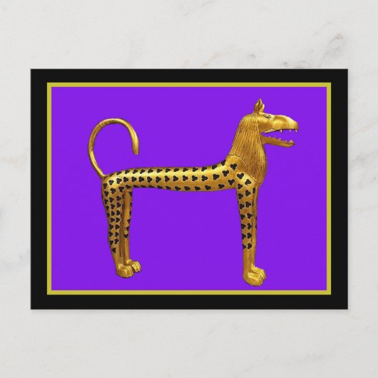 エジプトのライオン彫刻 ポストカード (正面)