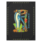 エジプトのラッキーチャーム – 目の上のティール(緑がかった色) テーブルクロス (正面)