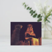 エジプトのルクソール寺院の王の像 ポストカード (スタンド正面)